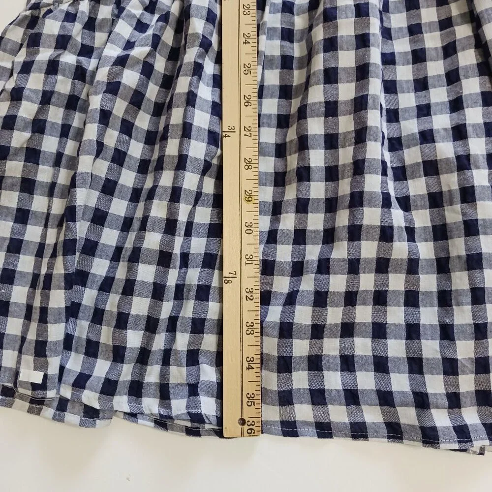 Anthropologie 11.1.TYLHO Navy White Gingham Midi Dress Small New With Tag - Picture 15 of 15